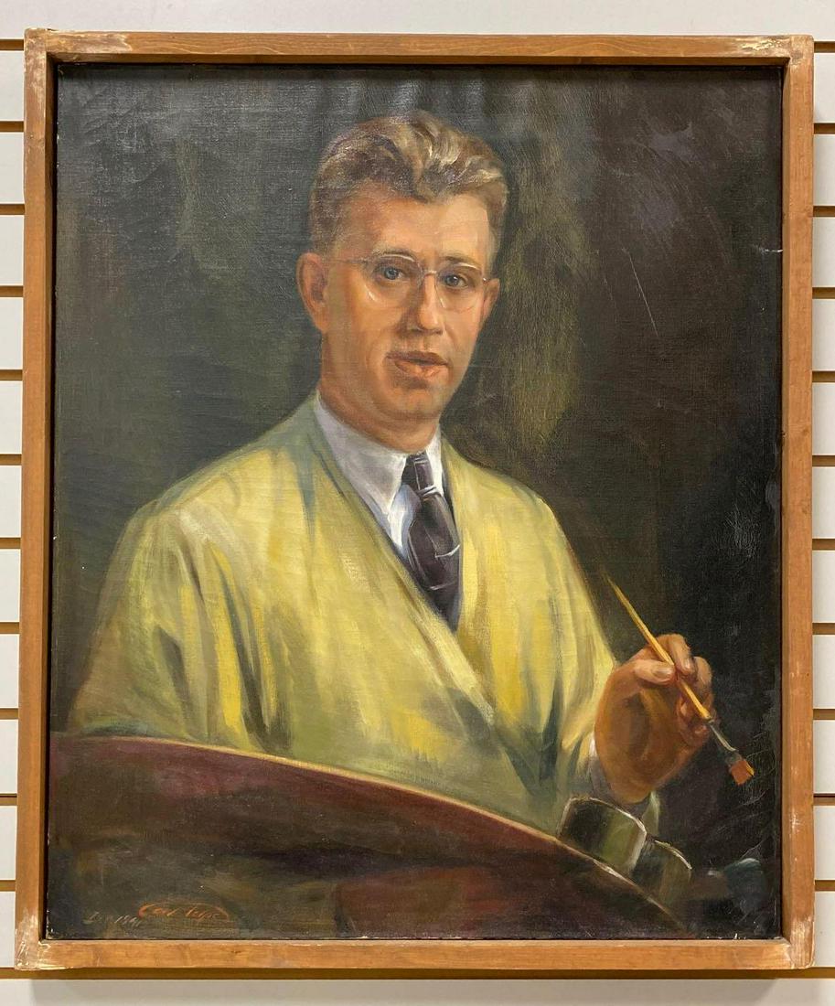 Carl Tolpo Self Portrait Oil on Canvas (1 of 8)