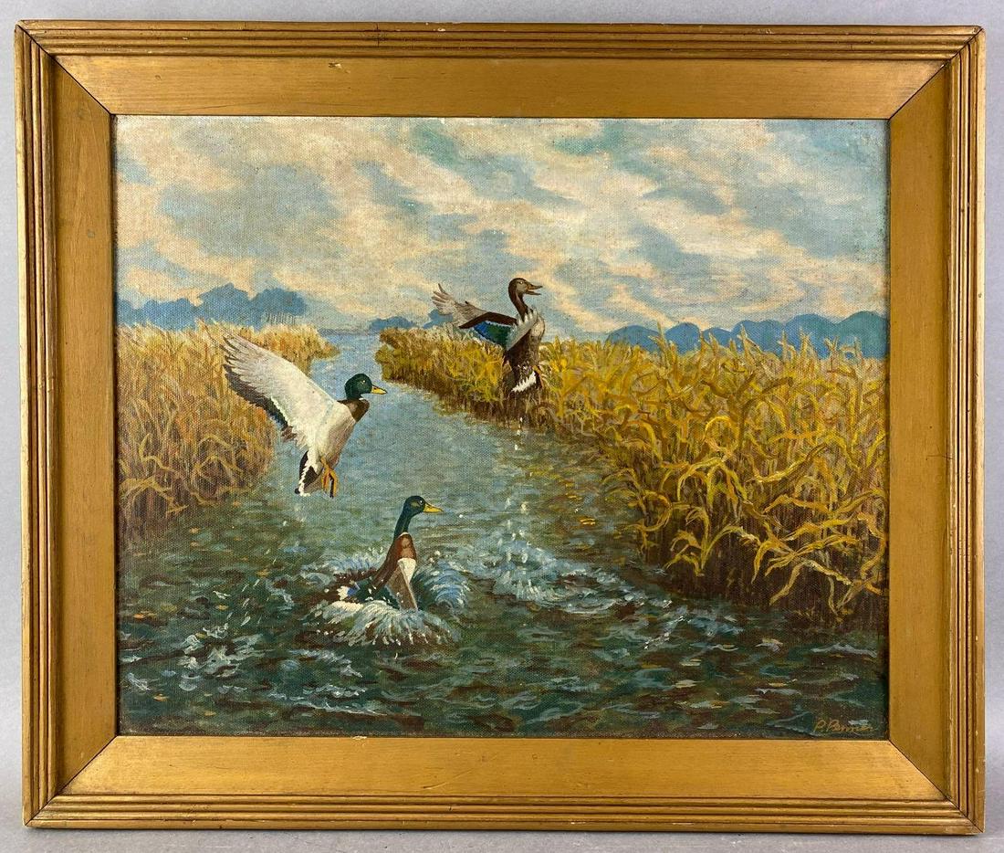 Ducks Taking Flight Framed Acrylic Painting on Canvas (1 of 5)