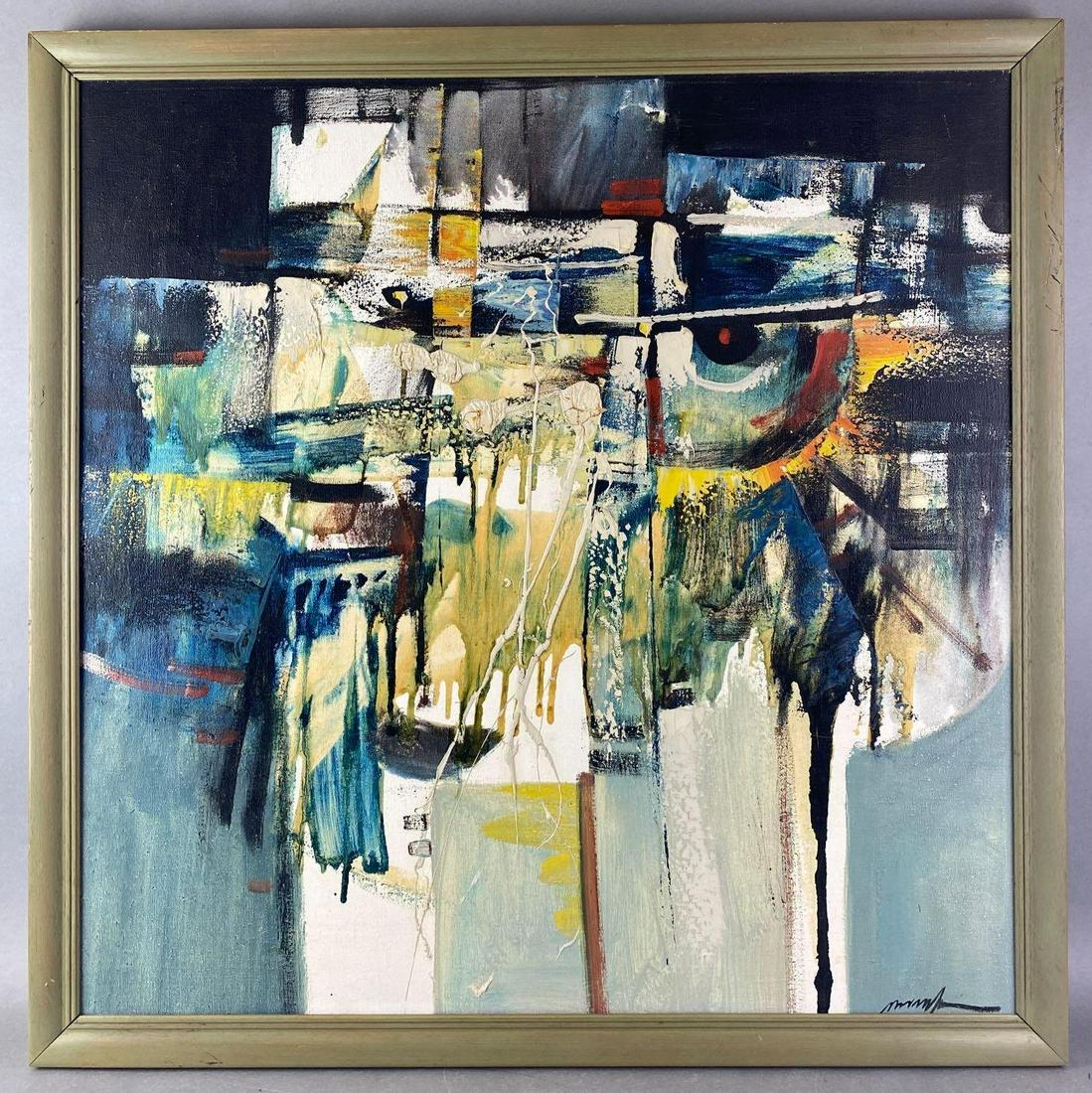 Abstract Framed Acrylic Painting on Canvas (1 of 5)