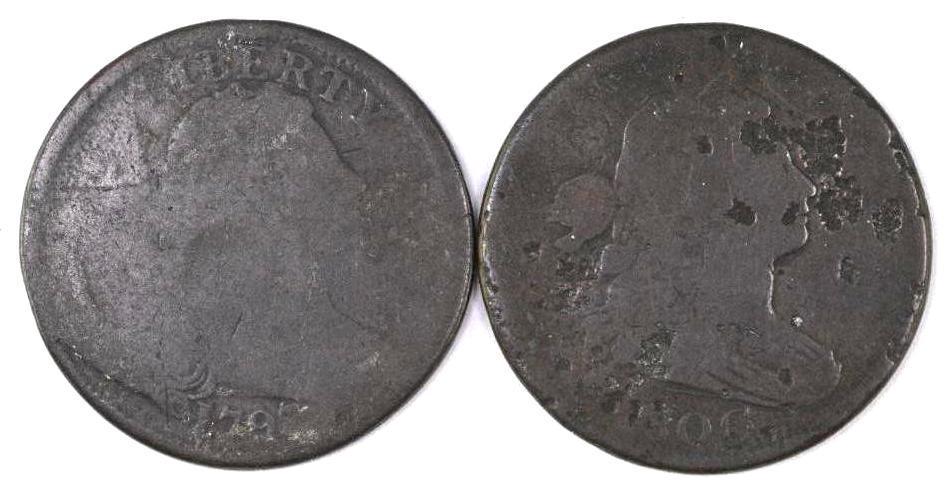 Group of (2) Draped Bust Large Cents (1 of 2)