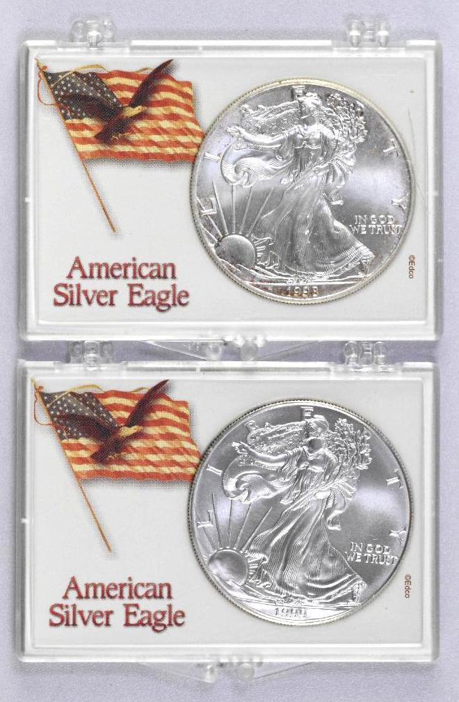 Group of (2) American Silver Eagles 1oz. 1998 & 1999 (1 of 2)
