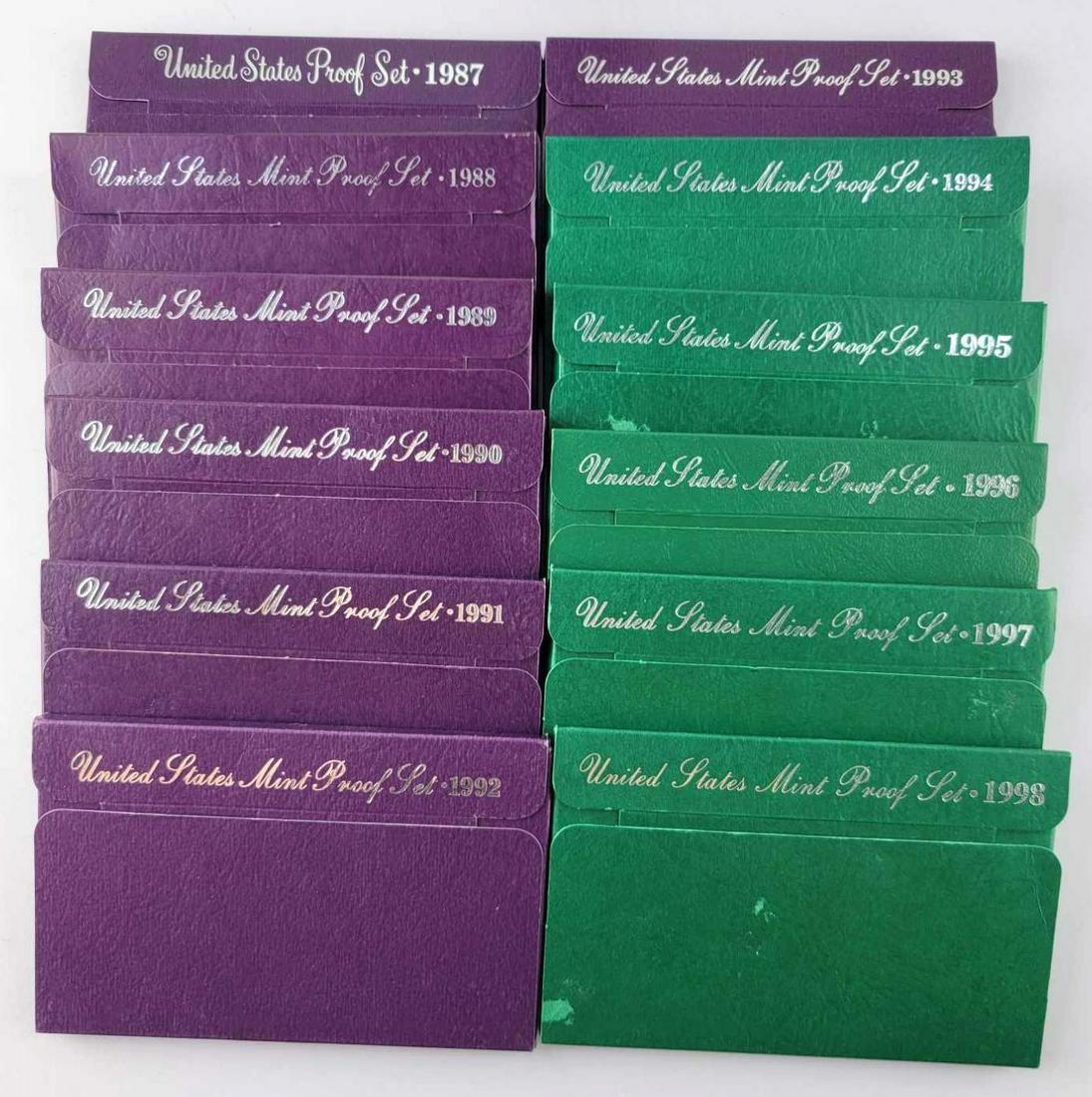 Group of (12) U.S. Proof Sets 1987-1998 (1 of 1)