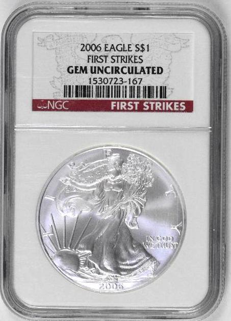 2006 P American Silver Eagle 1oz. (NGC) Gem (1 of 2)