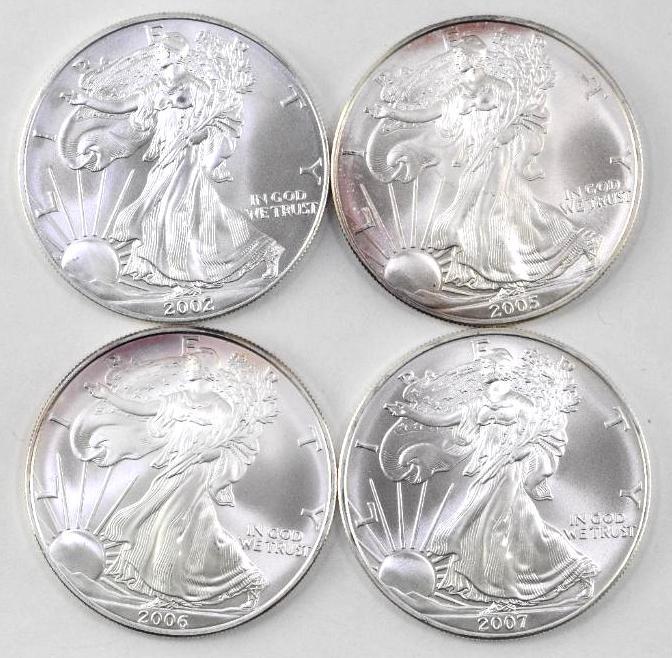 Group of (4) American Silver Eagle 1oz. (1 of 2)