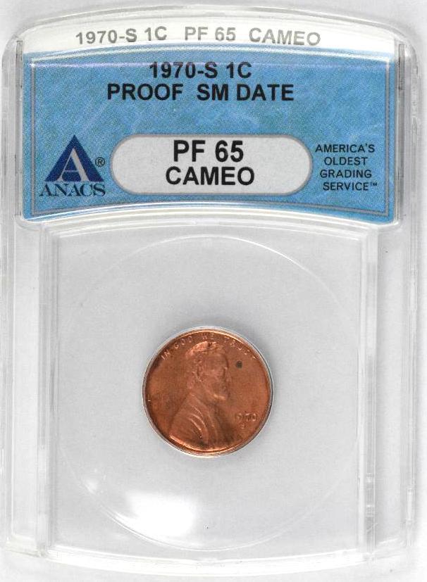1970 S Lincoln Memorial Cent (ANACS) PF65 Cameo Small (1 of 2)