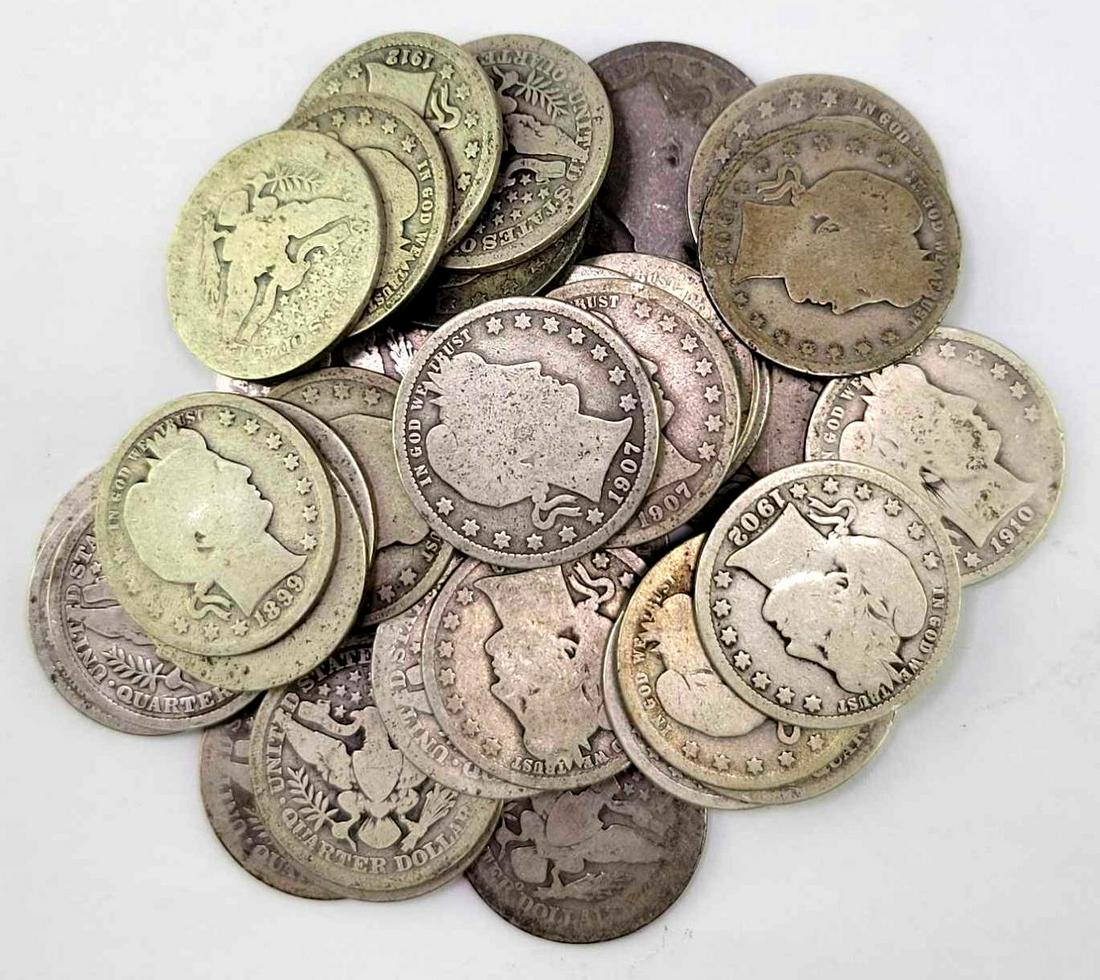 Group of (40) Barber Silver Quarters (1 of 1)