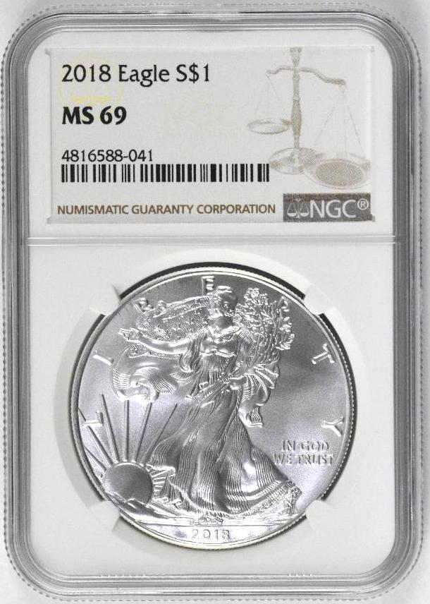 2018 American Silver Eagle 1oz (NGC) MS69 (1 of 2)
