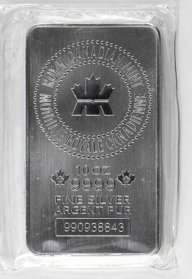 Royal Canadian Mint 10oz. .999 Fine Silver Ingot / Bar (1 of 2)