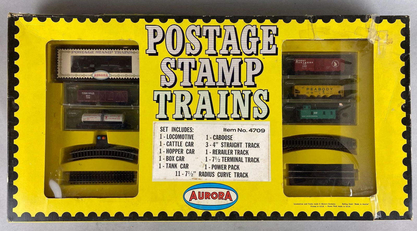 Aurora Postage Stamp Trains Electric Train Set (1 of 7)