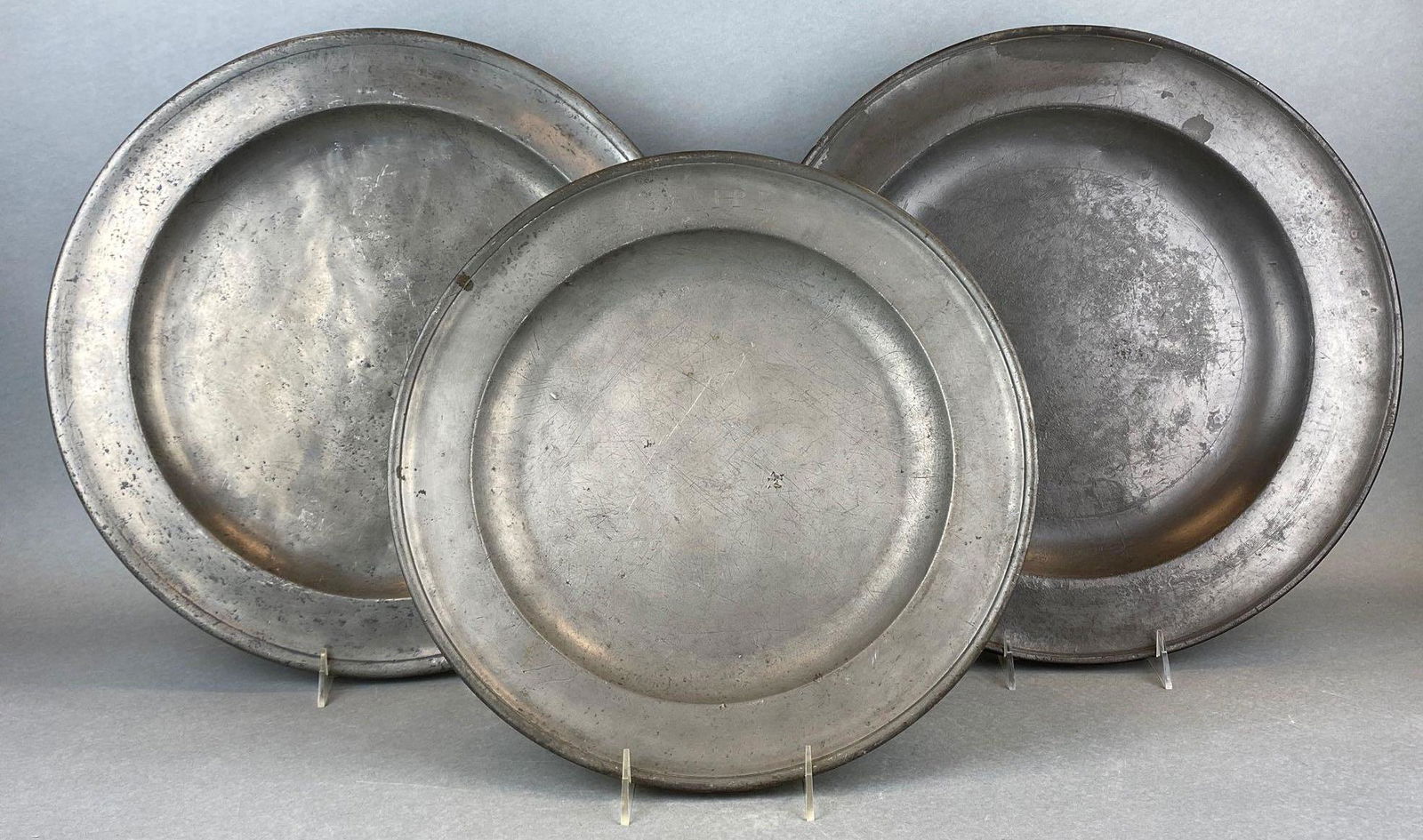 Group of 3 Pewter Serving Plates (1 of 7)