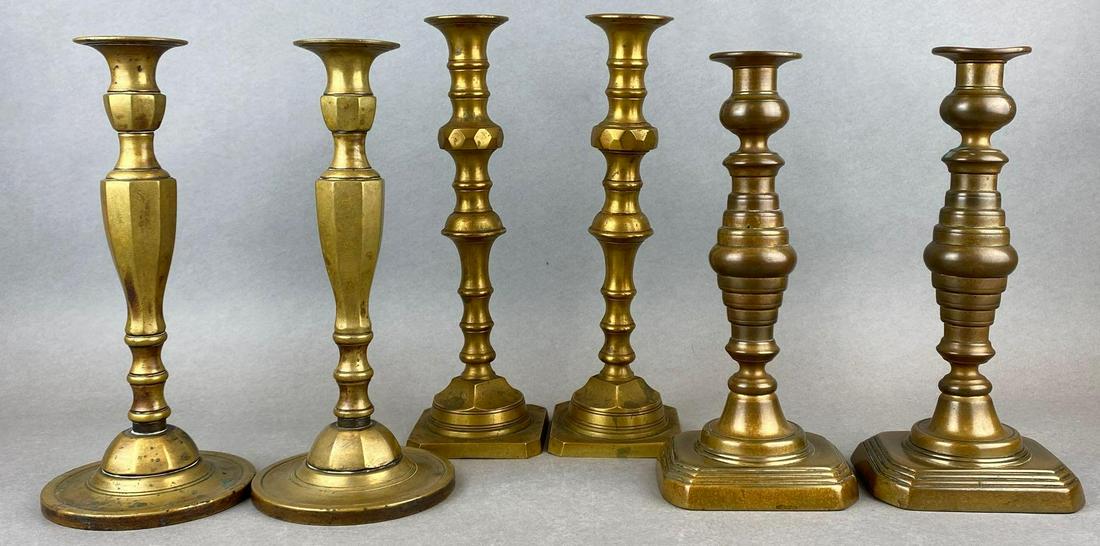 Group of 6 Brass Candlesticks (1 of 6)