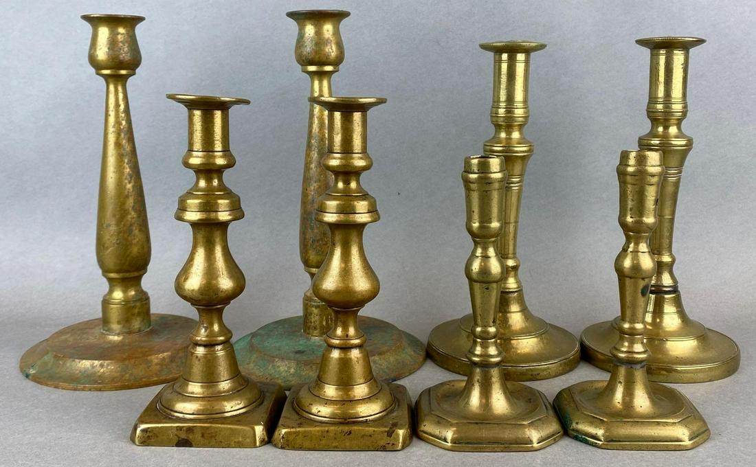 Group of 8 Brass Candlesticks (1 of 6)