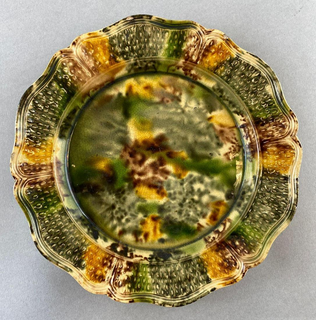 Colorful Glazed Ceramic Plate Whieldon Ware (1 of 4)