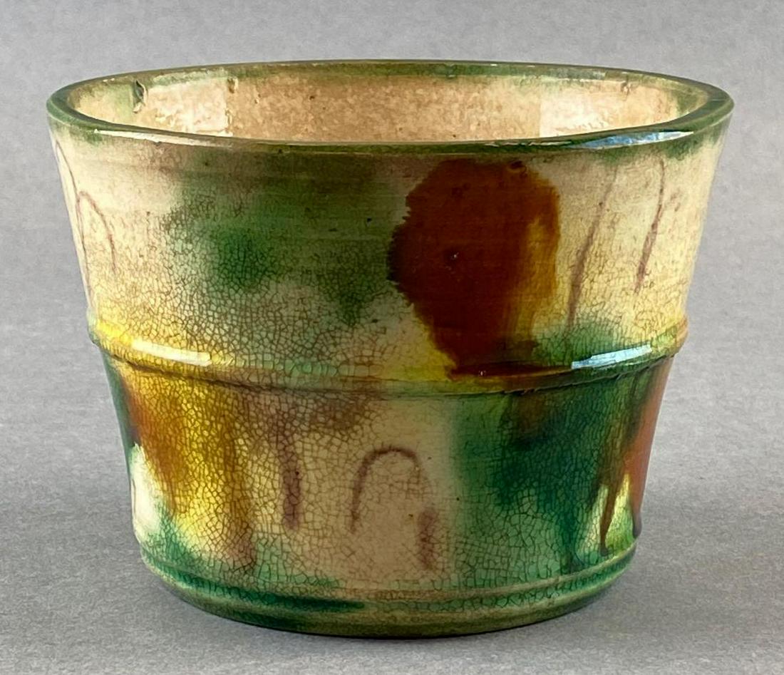 Small Glazed Ceramic Colored Pot (1 of 5)