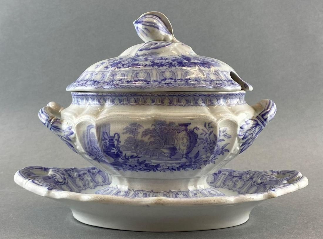 Davenport Co. Transferware Tureen and Base (1 of 8)