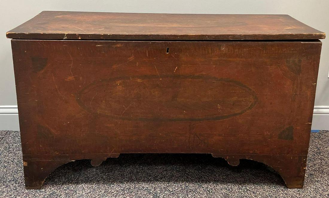 Antique Pine Trunk with Hand Painted Design (1 of 7)