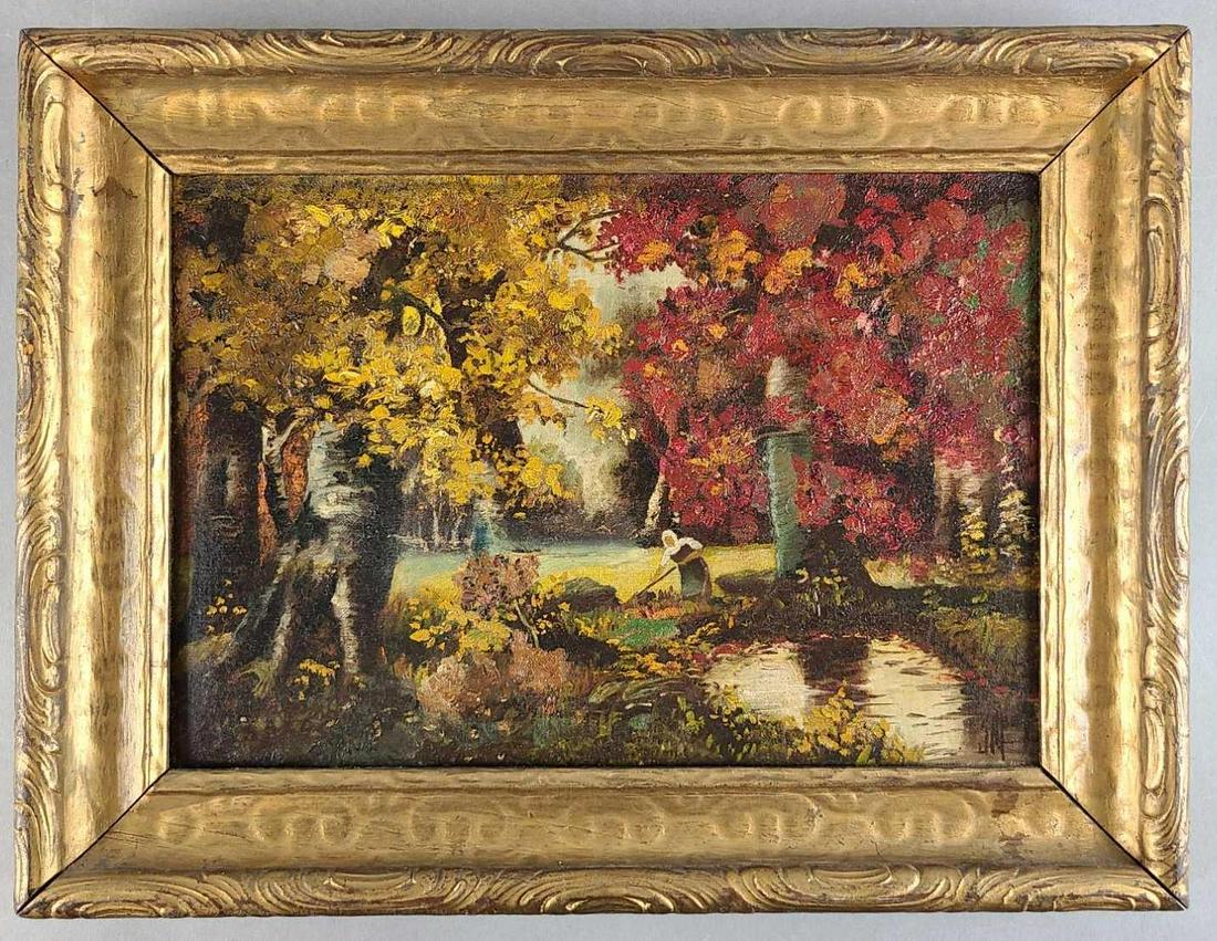 20th Century Fall Scene Landscape Oil Painting on (1 of 6)