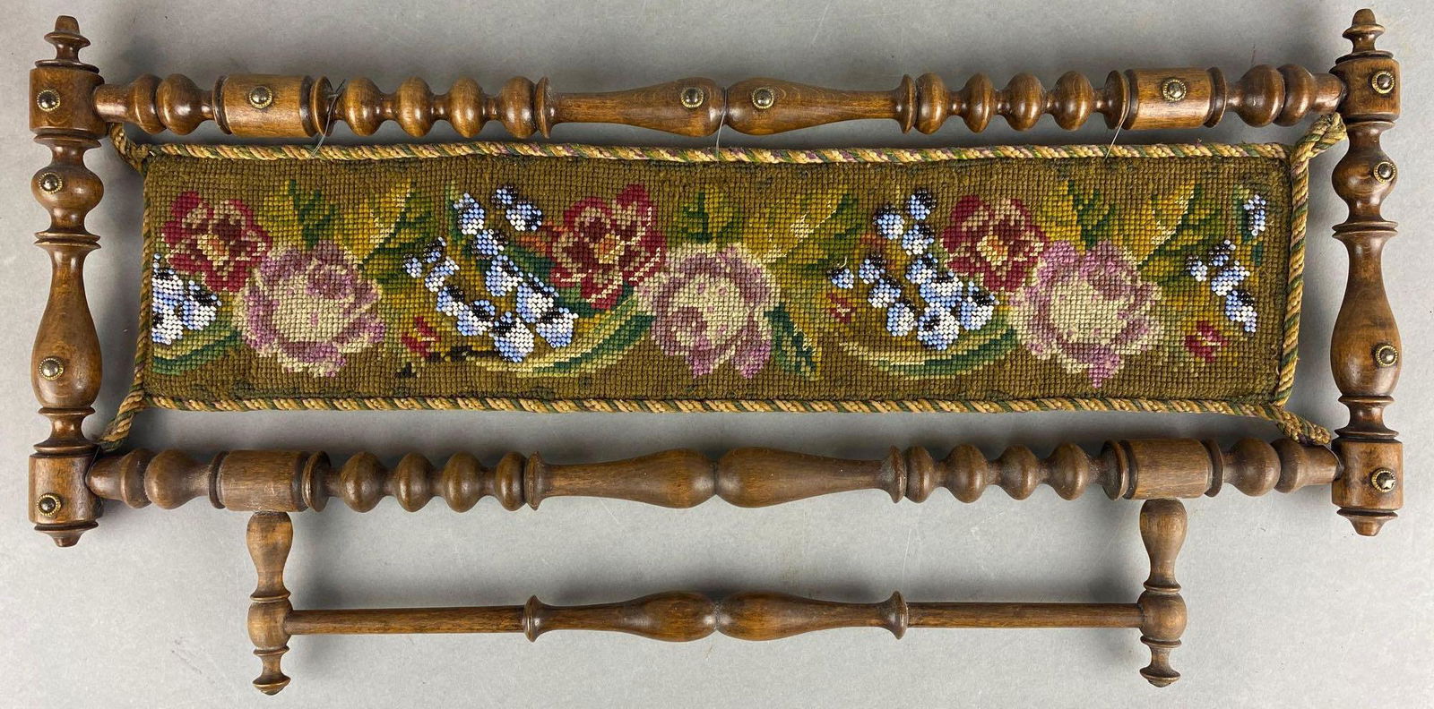 Beaded Needlework in Ornate Wood Frame (1 of 5)