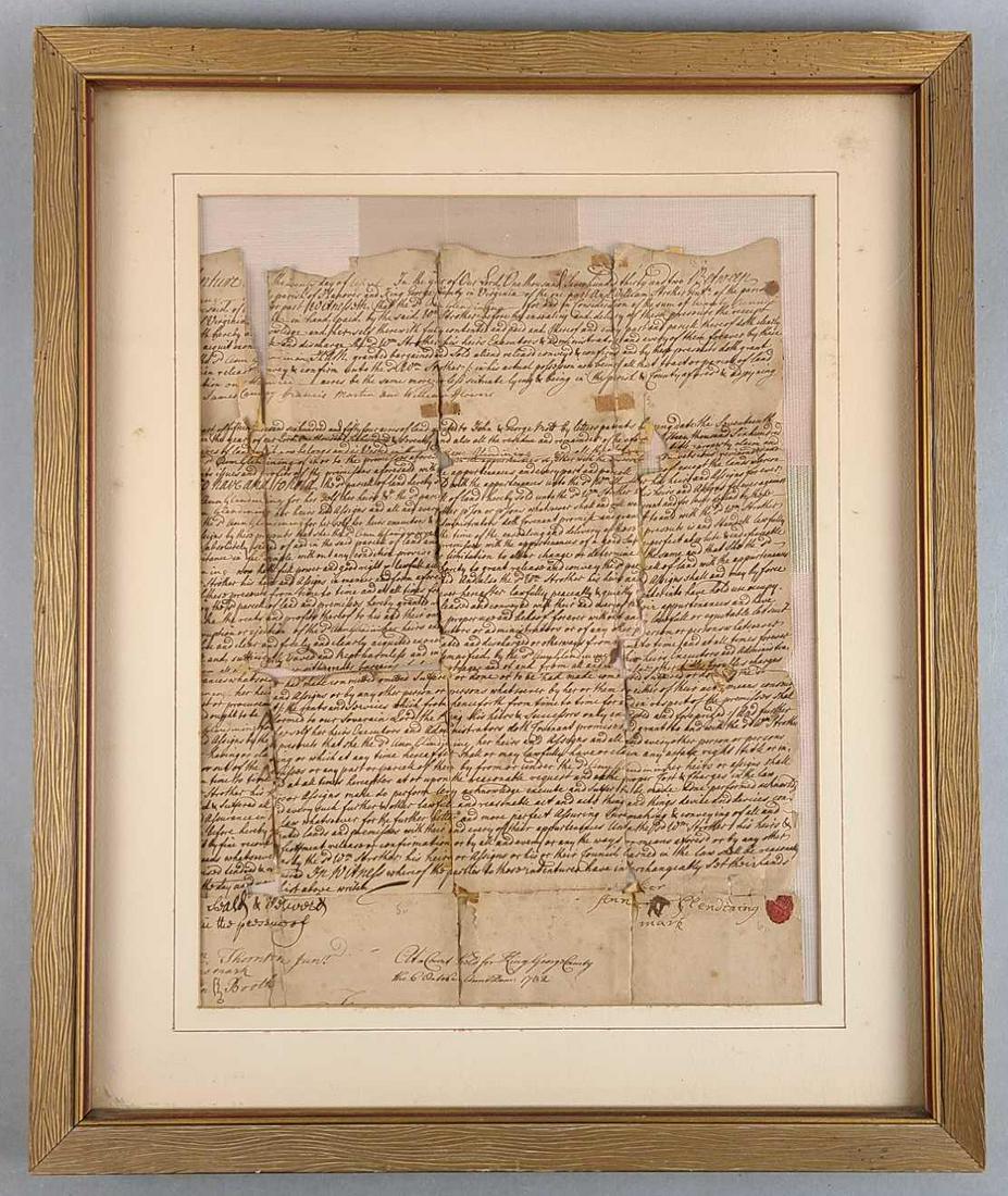 Land Contract King George County Virginia dated 1732 (1 of 5)
