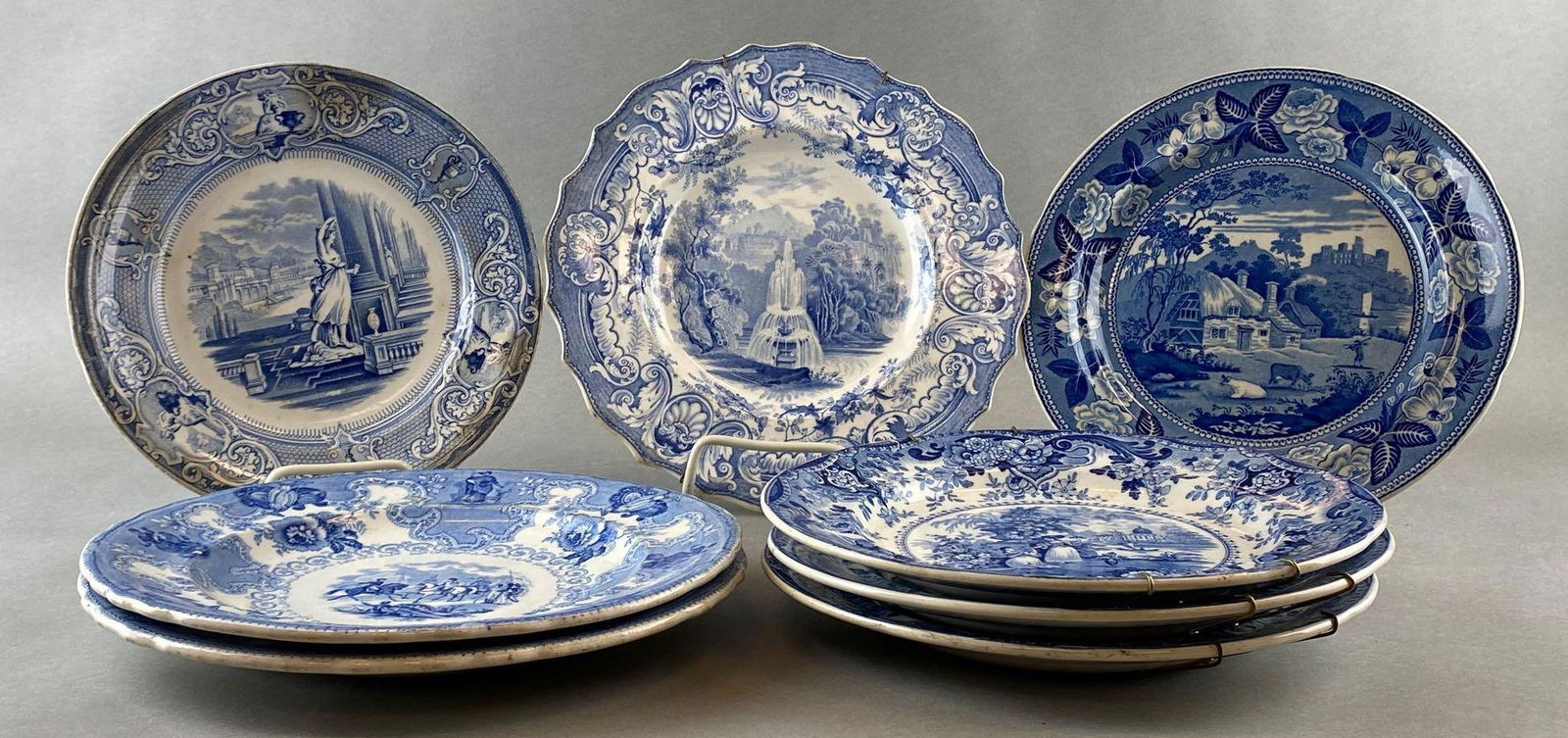 Group of 8 Blue and White Transferware Plates (1 of 7)