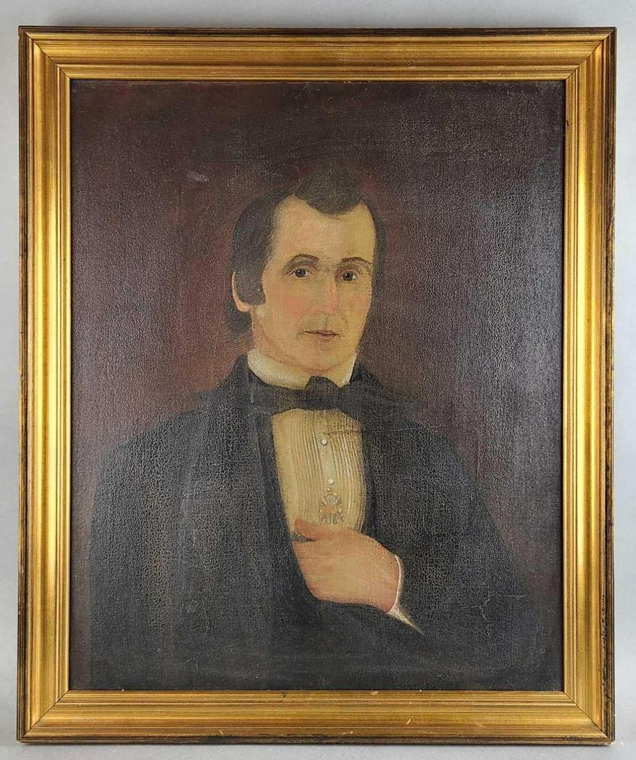 19th Century American Man Portrait Oil Painting on (1 of 6)