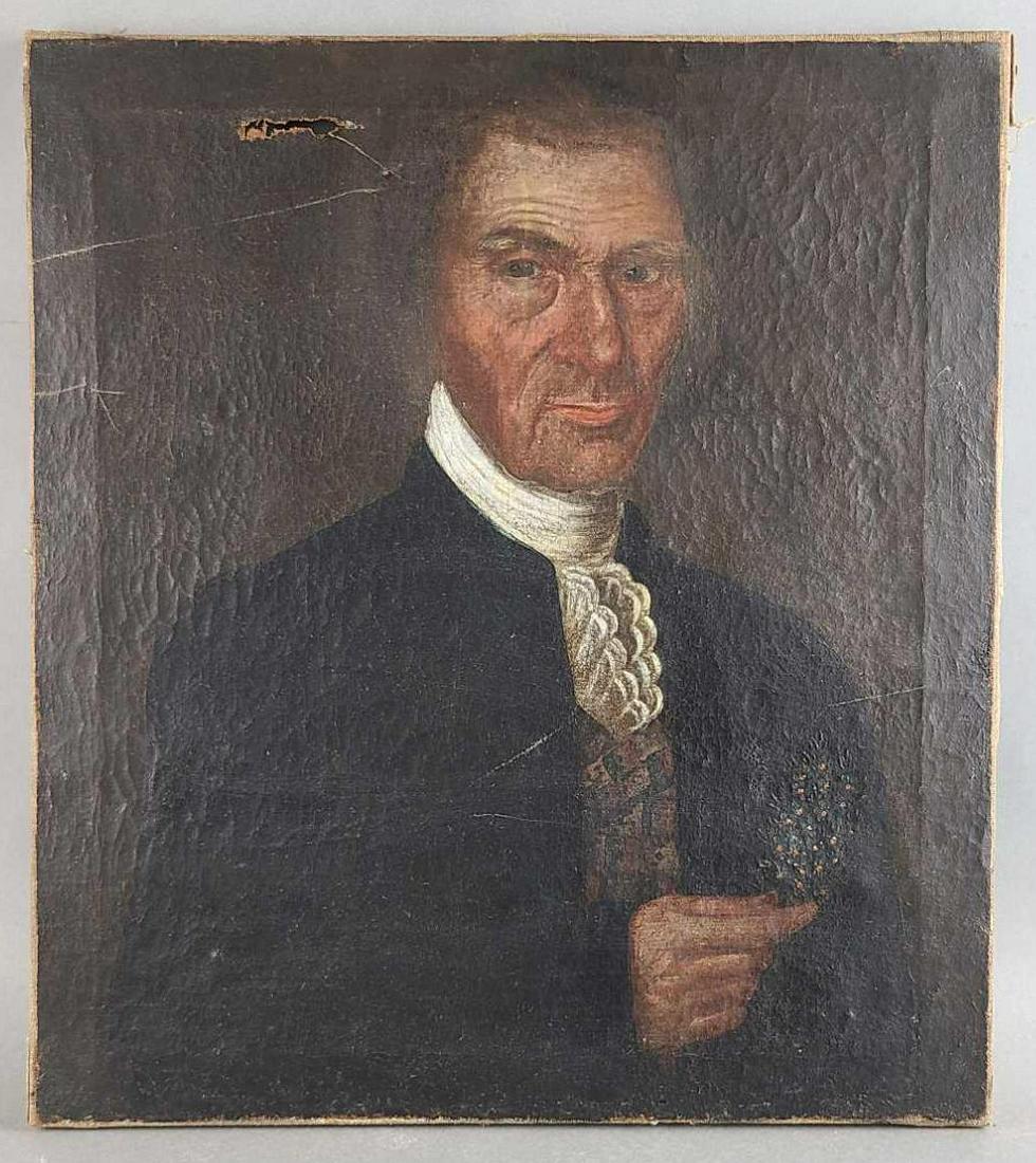19th Century American Man Portrait Oil Painting on (1 of 5)