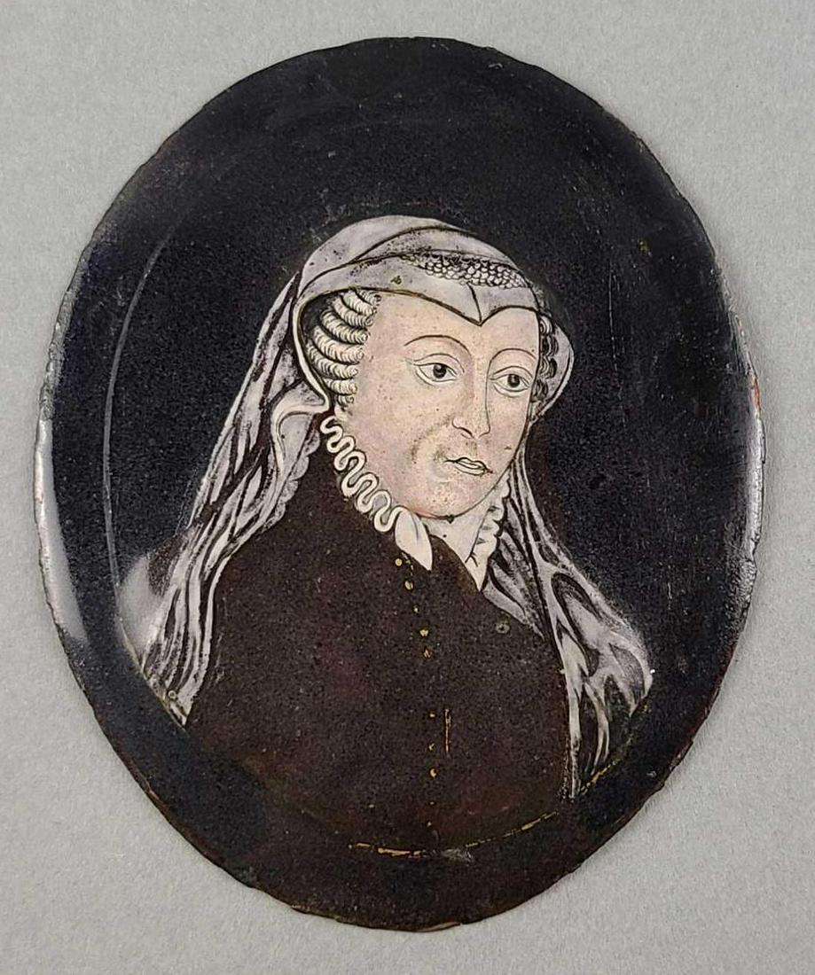 C. 1800 French Enamel Portrait on Copper (1 of 4)