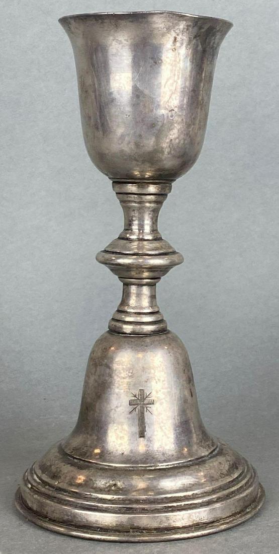 19th Century Silver Wash Religious Chalice (1 of 6)
