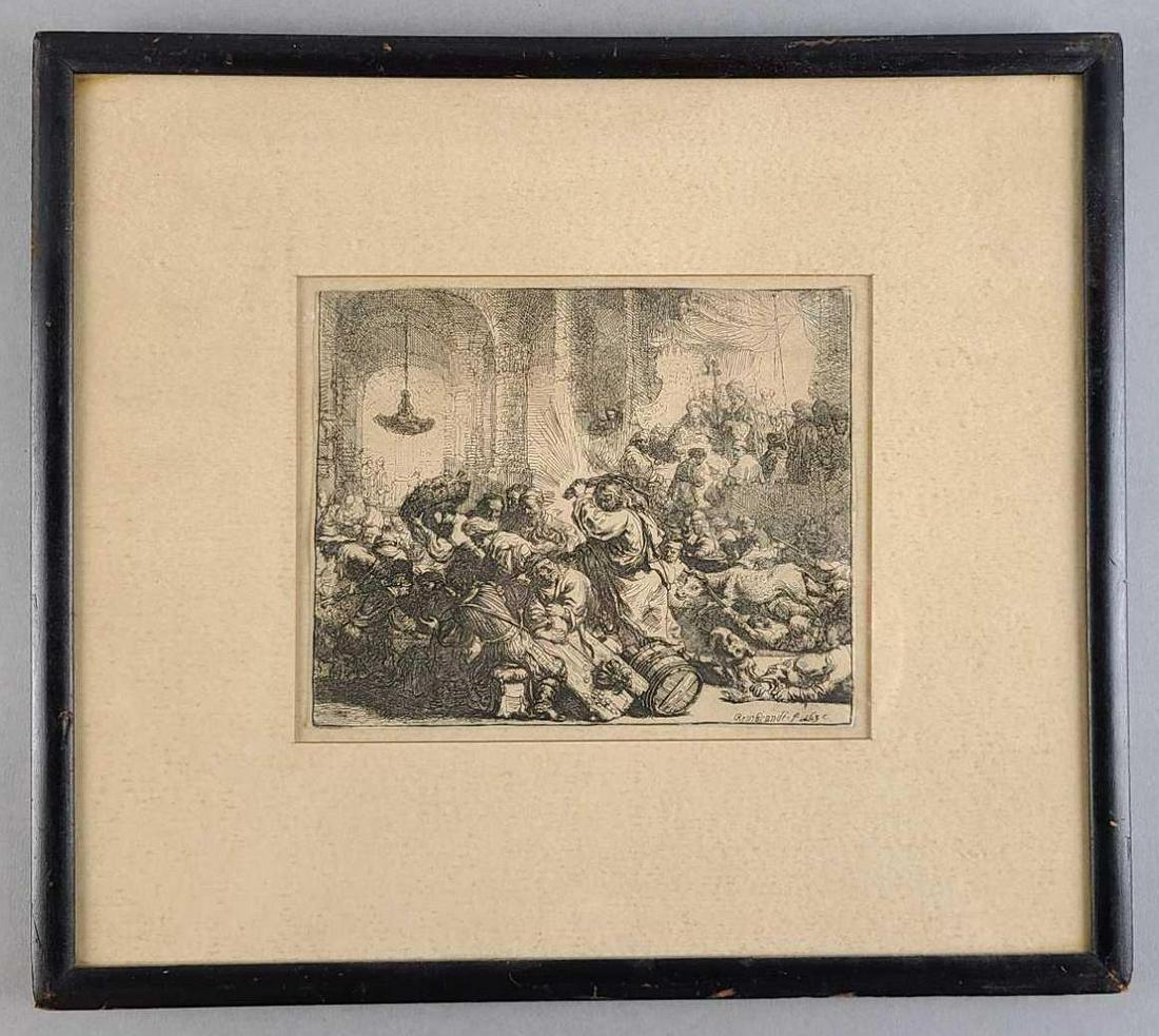 Rembrandt Van Rijn Etciching Christ Driving the Money (1 of 6)