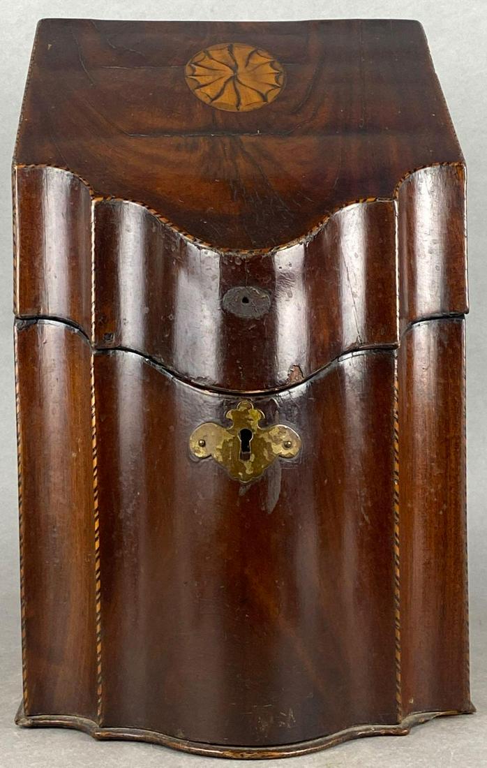 Georgian Inlaid Mahogany Knife Box (1 of 13)