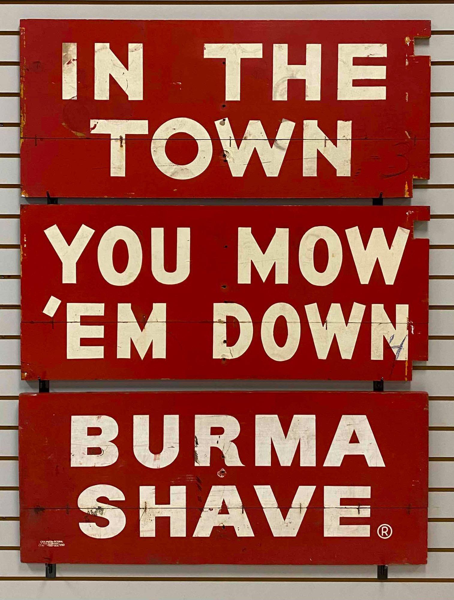 Set of 3 Burma Shave Wooden Advertising Signs (1 of 5)