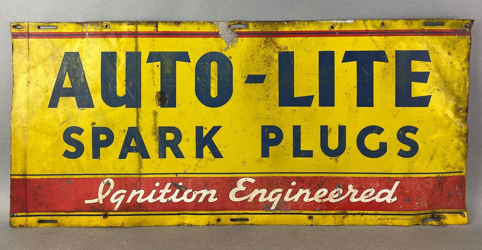 Vintage Auto-Lite Spark Plugs Metal Advertising Sign (1 of 2)