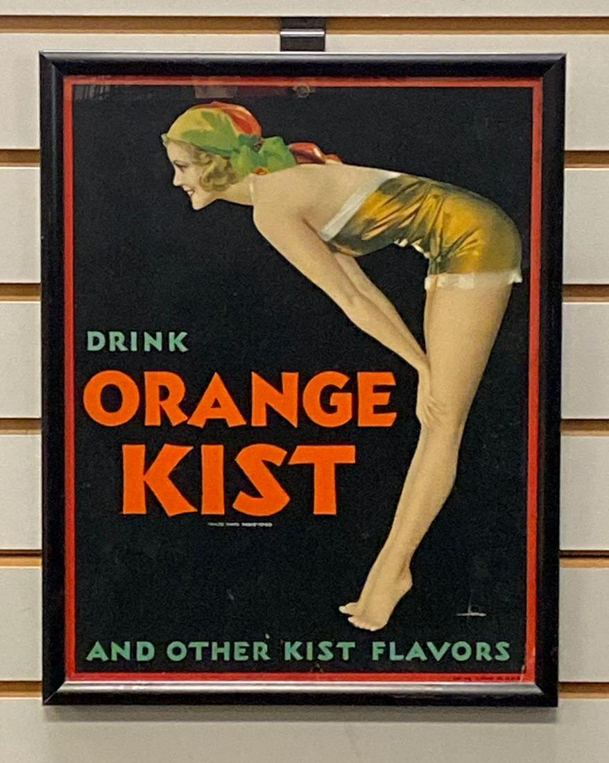 Vintage Drink Orange Kist Framed Advertising Sign (1 of 3)
