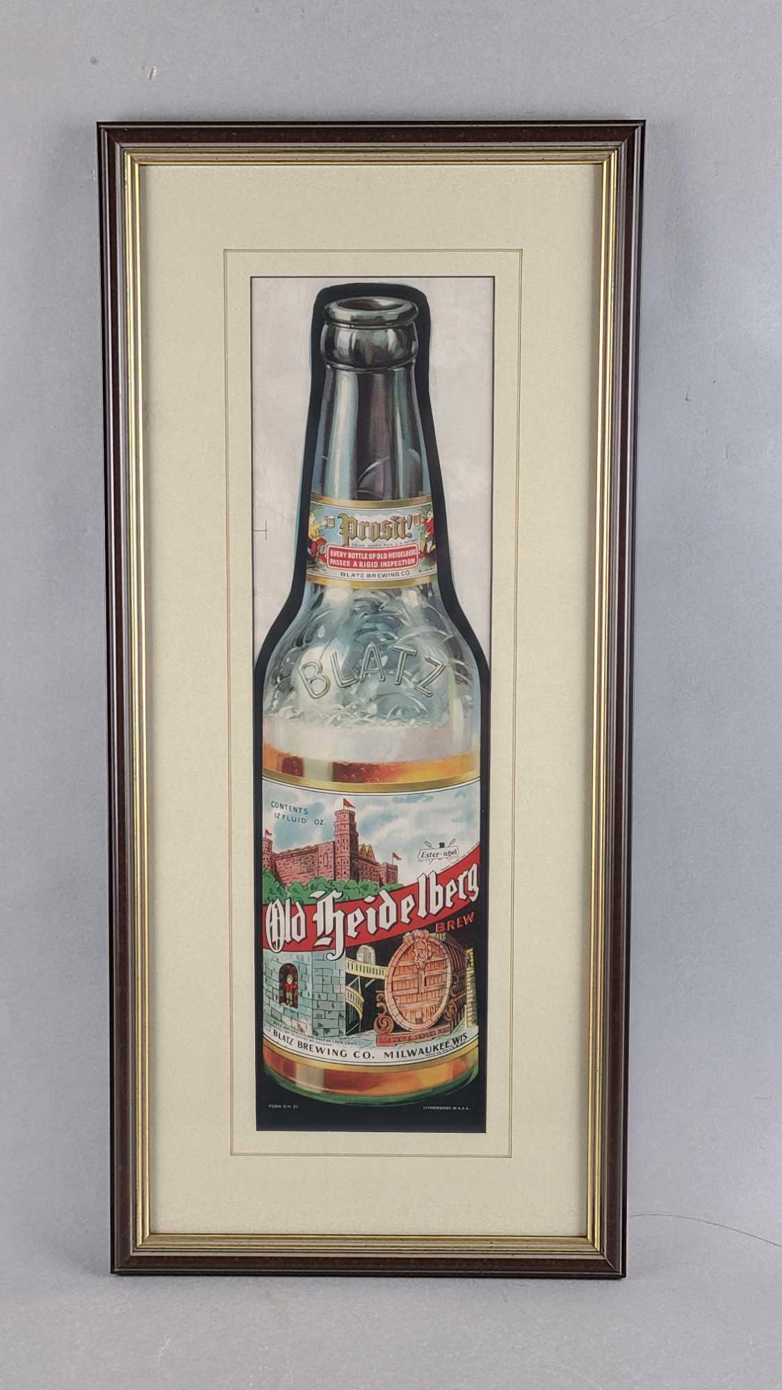 Vintage Blatz Old Heidelberg Framed Advertising Poster (1 of 4)