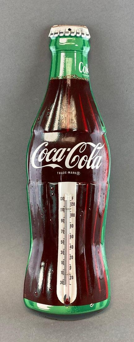 Vintage Coca Cola Bottle Tin Thermometer (1 of 4)