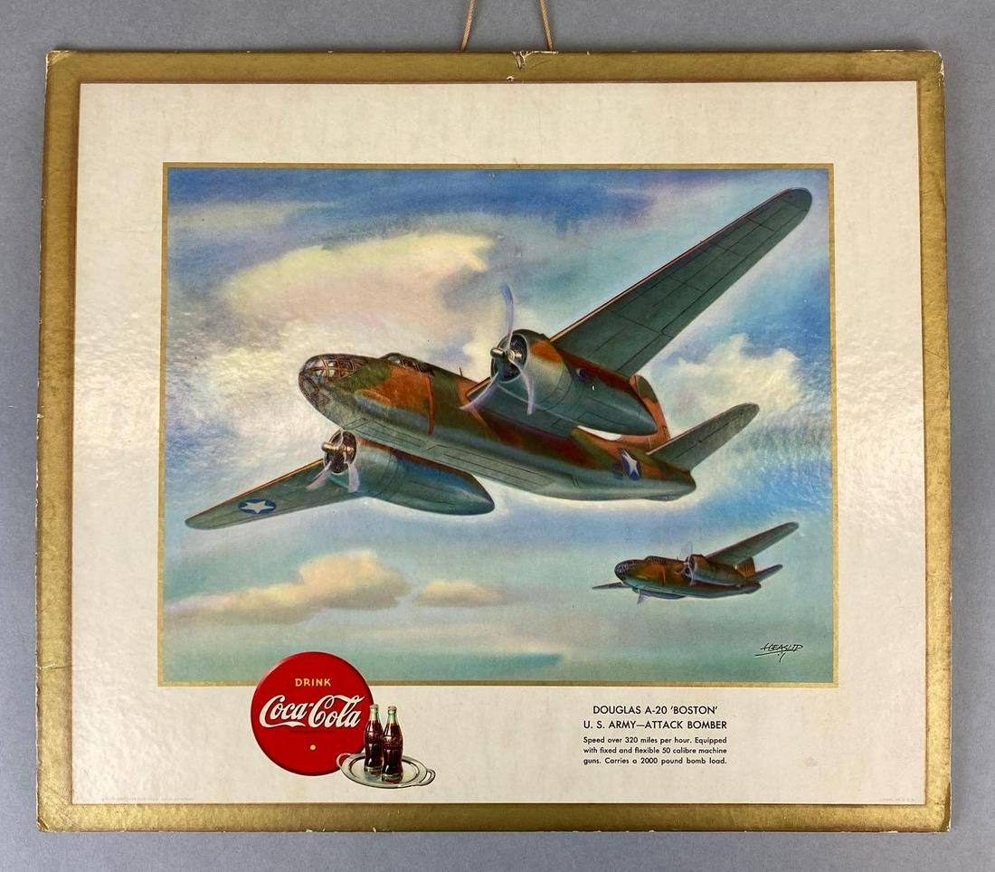 Vintage Coca-Cola Airplane Cardboard Advertising Sign (1 of 4)