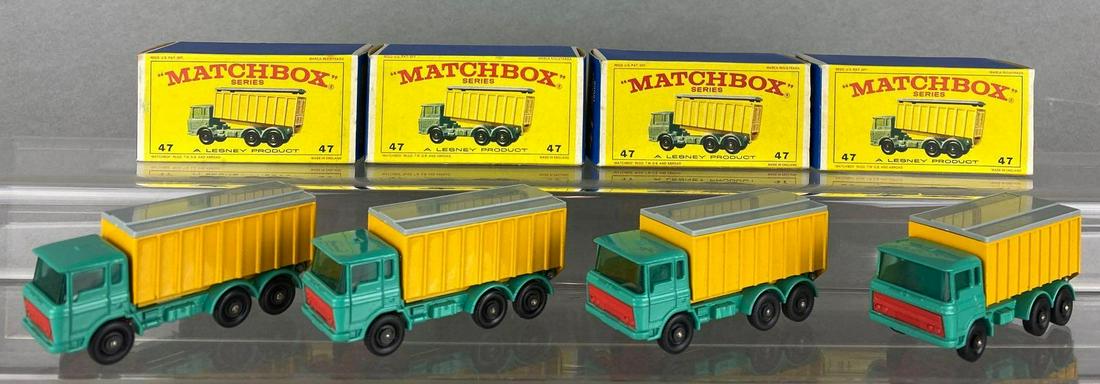 Group of 4 Matchbox No. 47 D.A.F. Tipper Container Truck (1 of 6)