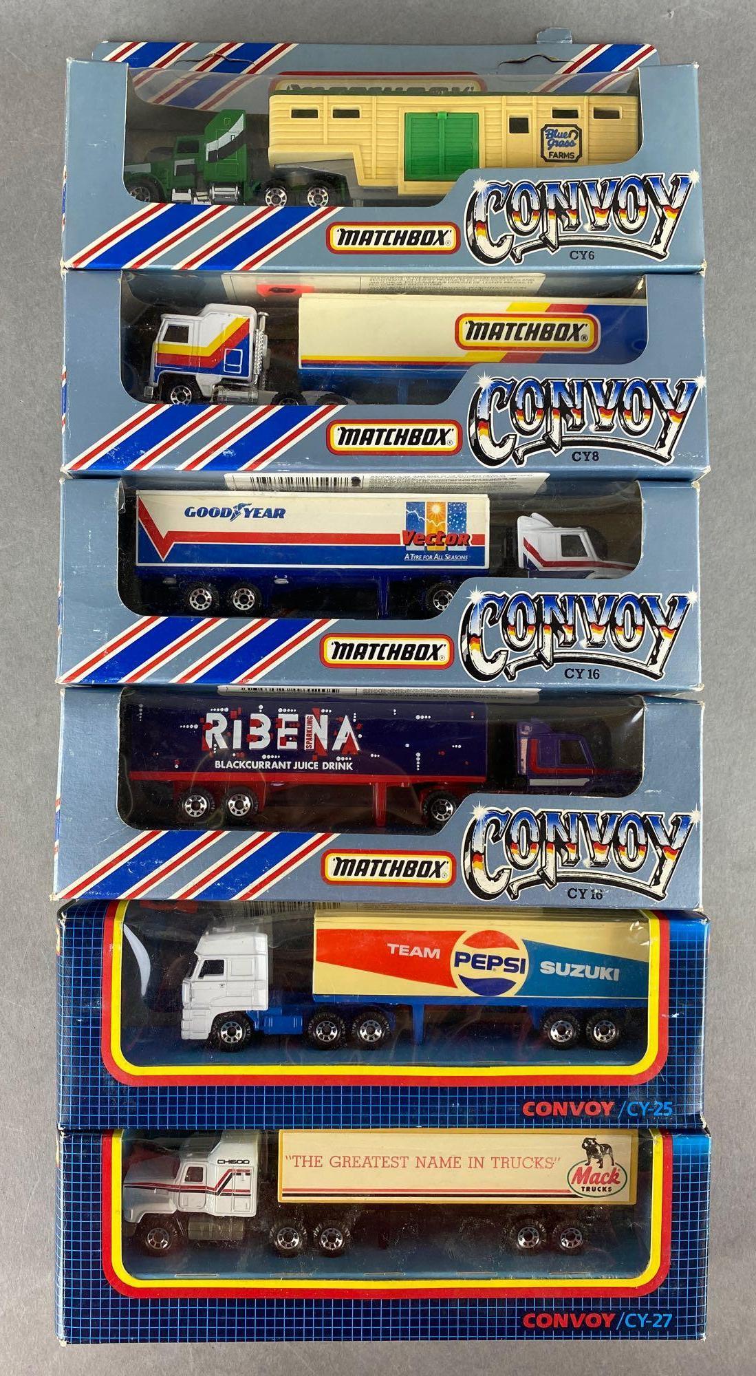 Group of 6 Matchbox Convoy die-cast tractor-trailers (1 of 5)