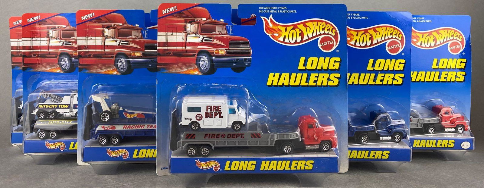 Group of 9 Hot Wheels Long Haulers die-cast vehicle sets (1 of 6)