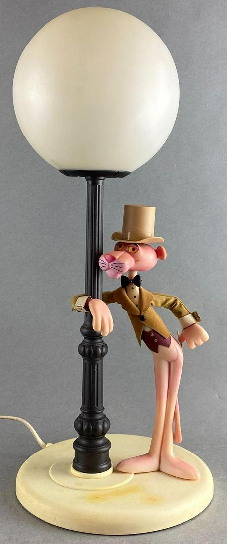 The Pink Panther accent lamp: 19x8x8 inches, untested, some discoloration, plastic