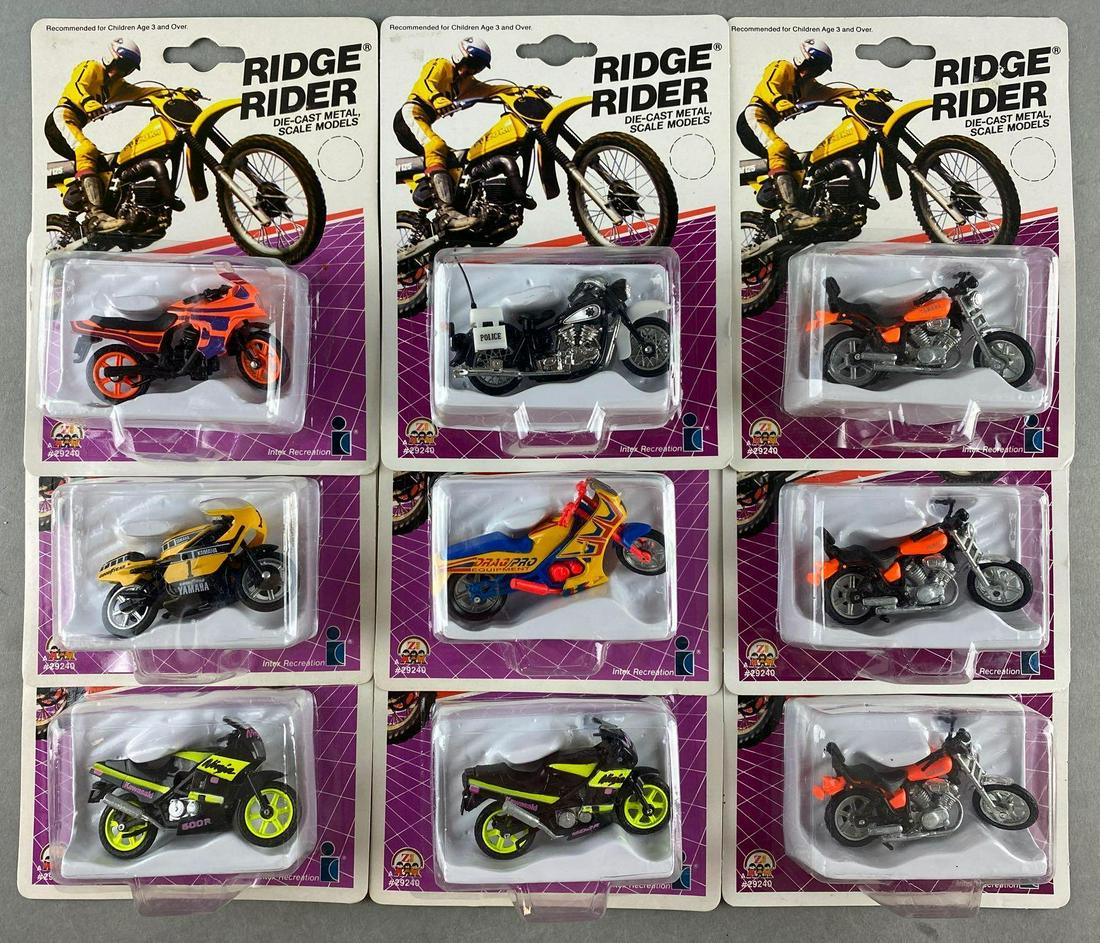 Group of 9 Zee/Intex Ridge Riders die-cast motorcycles (1 of 4)
