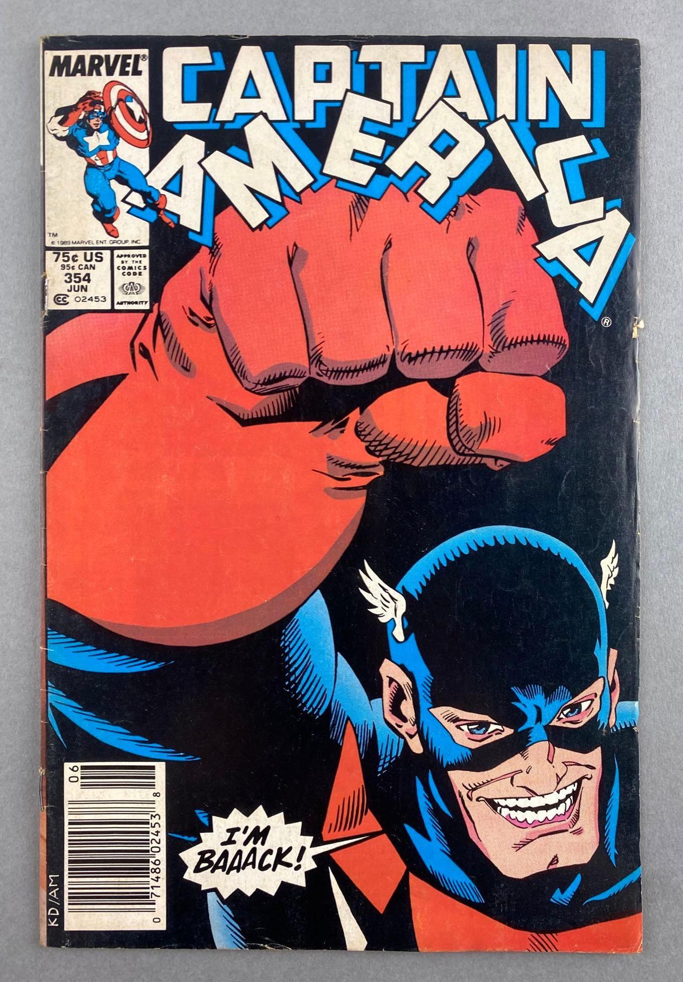 Marvel Comics Captain America No. 354: 1st Appearance of the US Agent. June 1989, Modern Age, $.75, bagged and boarded