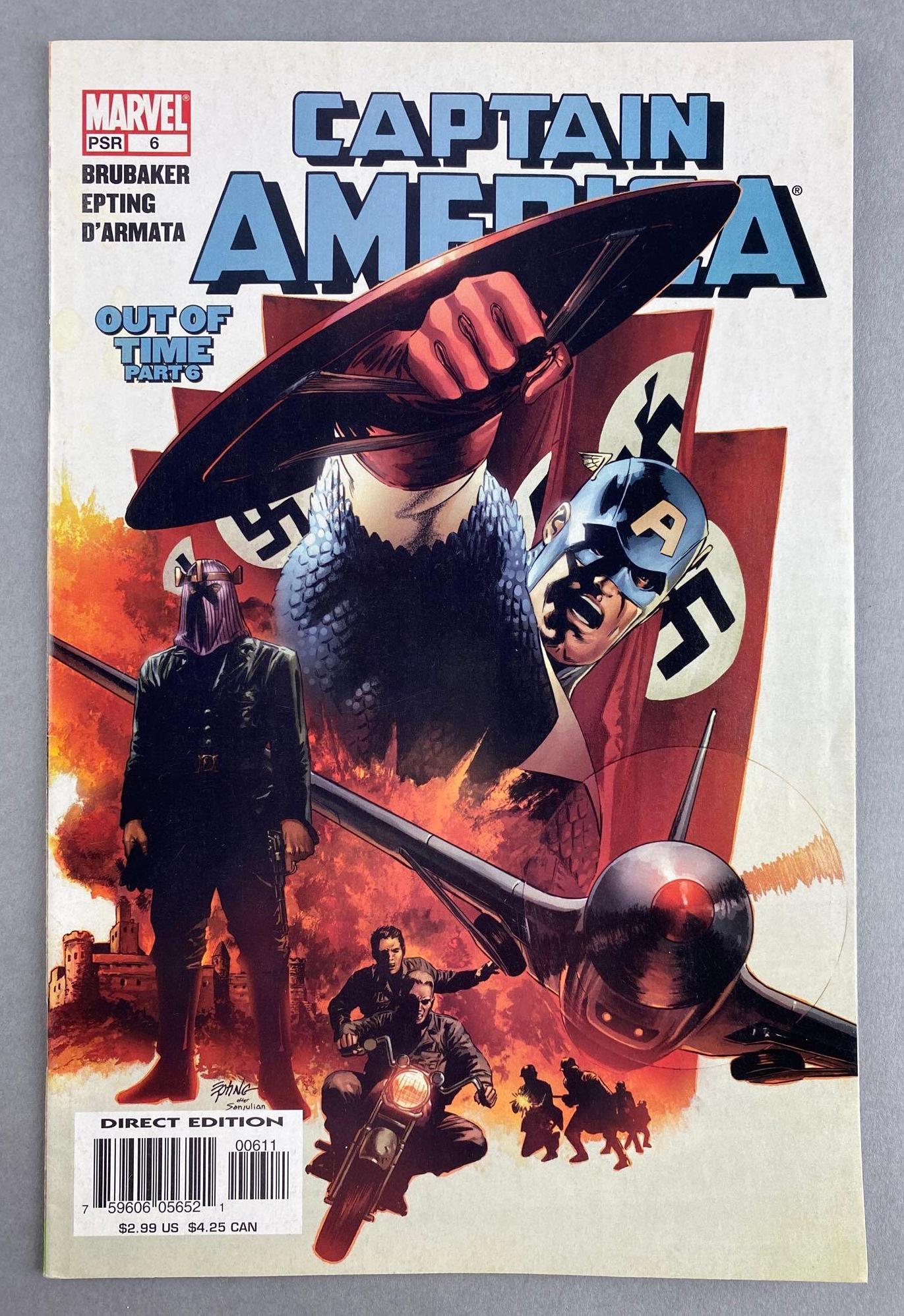 Marvel Comics Captain America No. 6: Out of Time Part 6, June 2005, Modern Age, $2.99, bagged and boarded