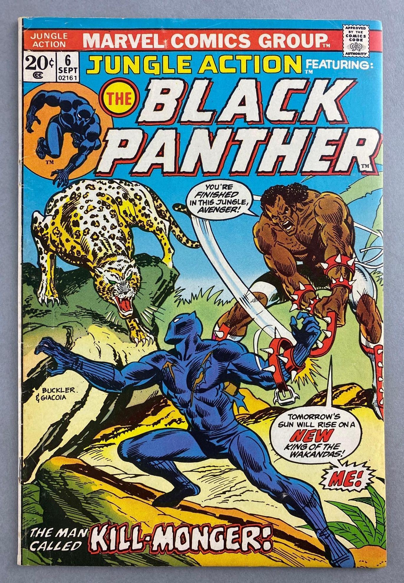 Marvel Comics Jungle Action No. 6: 1st Appearance of Erik Killmonger. September 1973, Modern Age, $.20, bagged and boarded