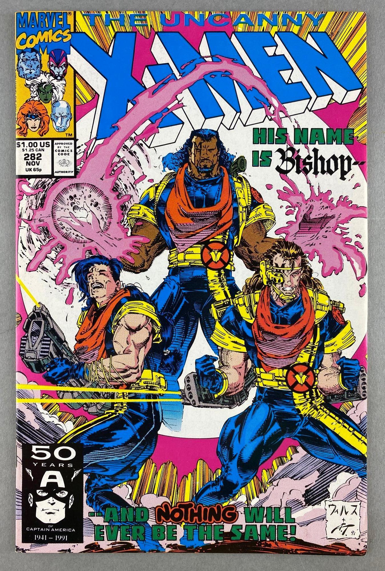 Marvel Comics The Uncanny X-Men No. 282: 1st Bishop Cameo Appearance. November 1991, Modern Age, $1.00, bagged and boarded
