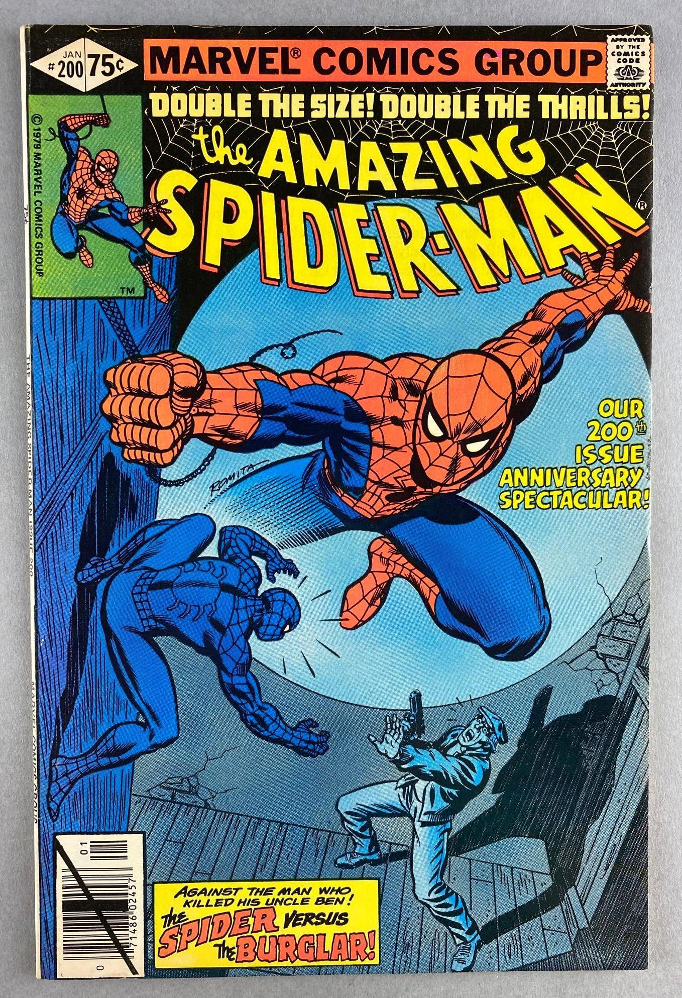 Marvel Comics The Amazing Spider-Man No. 200: Stan Lee writes page #47 of 200th Issue. January 1980, Bronze Age. $.75, bagged and boarded
