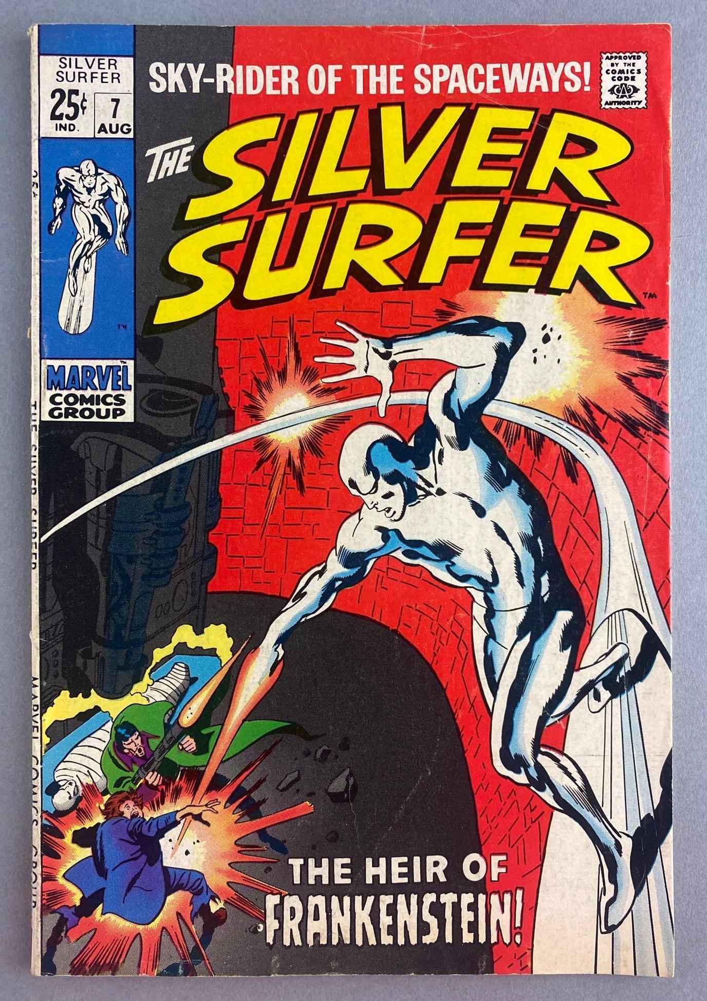 Marvel Comics The Silver Surfer No. 7: August 1969, Silver Age, $.25, bagged and boarded, missing back cover