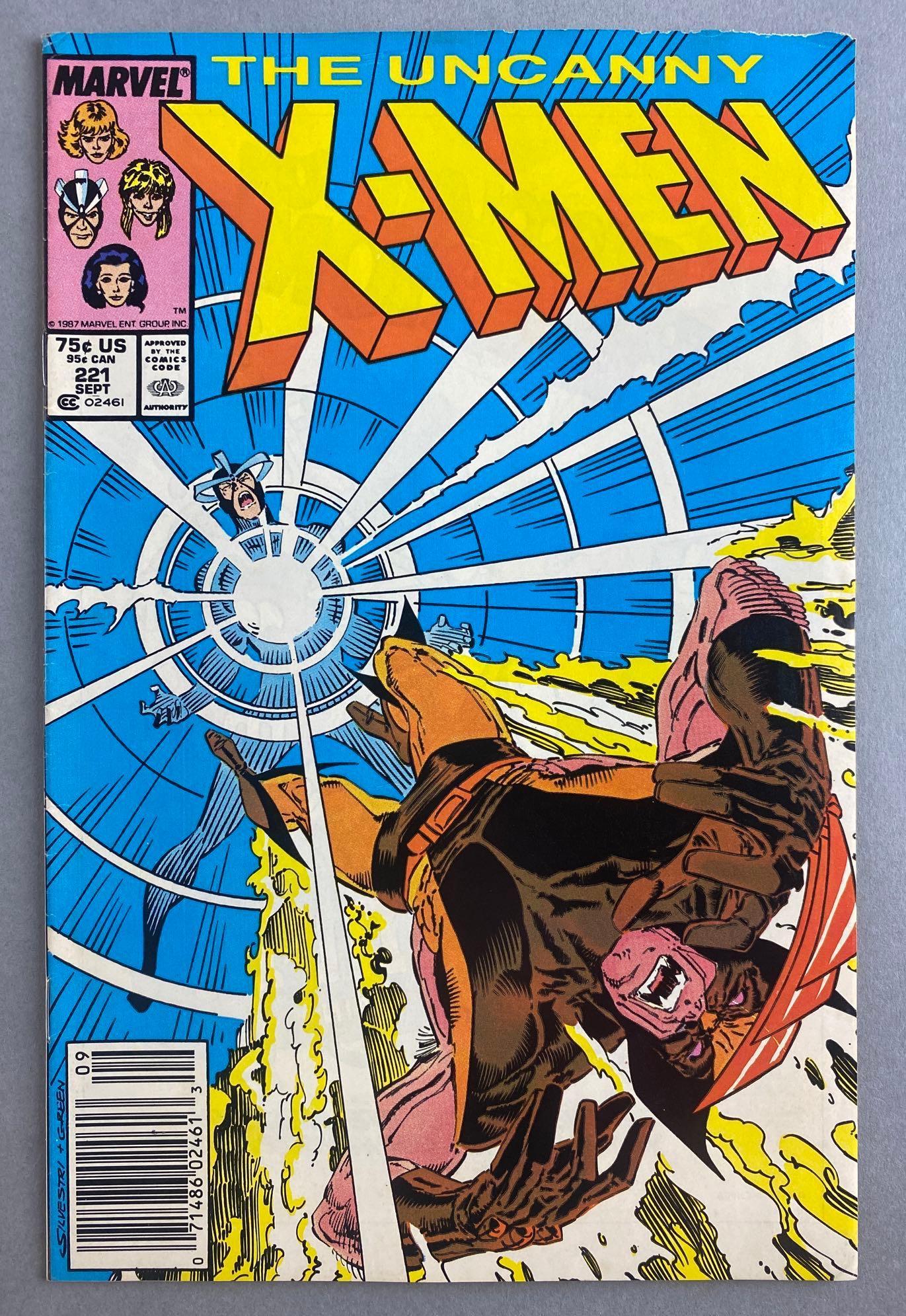 Marvel Comics The Uncanny X-Men No. 221: 1st Appearance of Mr. Sinister (Dr. Nathaniel Essex). September 1987, Modern Age, $.75, bagged and boarded