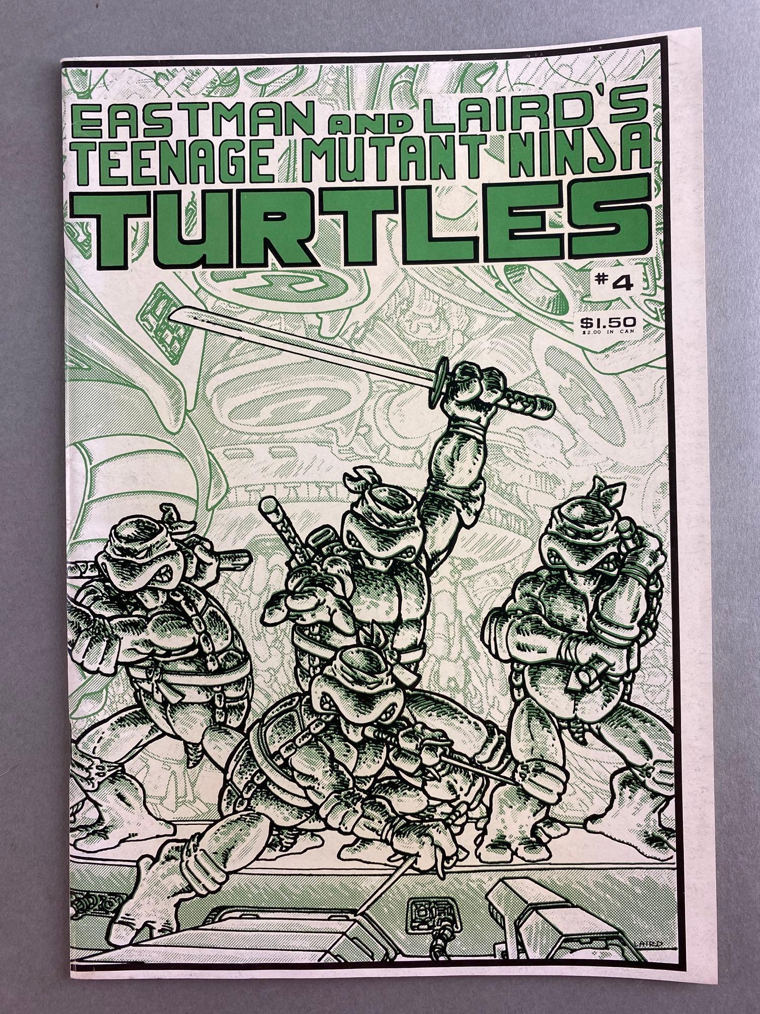 The Mirage Group Teenage Mutant Ninja Turtles No. 4: Kevin Eastman and Peter Laird, Volume 1, No. 4, 1985, $1.50, bagged and boarded