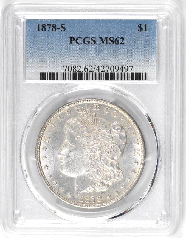 1878 S Morgan Silver Dollar (PCGS) MS62 (1 of 4)